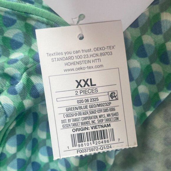 Auden Cloud Knit Pajama Top Size XXL Blue New Geometric Button Front - Picture 8 of 11